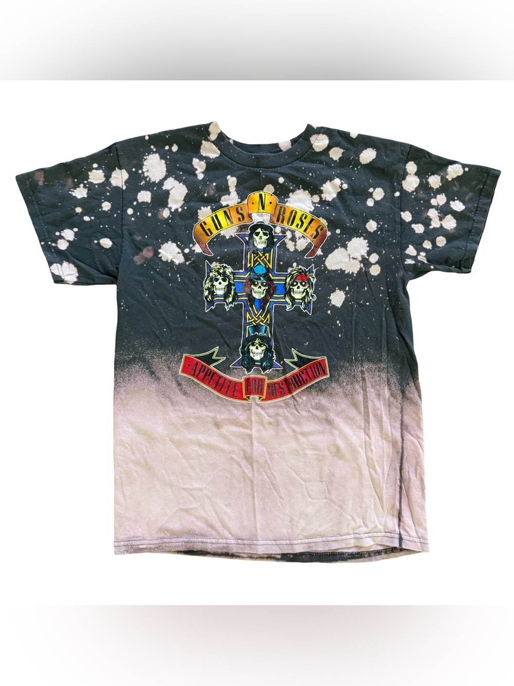 Guns N Roses Appetite For Destruction Bleach Distressed Band Tee Men’s Small